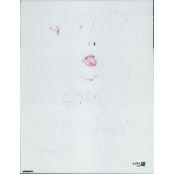 Dom DeLuise Actor Signed 8.5x11 Hand Drawn Sketch Cardstock JSA Authenticated