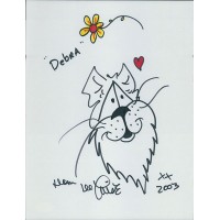 Dom DeLuise Actor Signed 8.5x11 Hand Drawn Sketch Cardstock JSA Authenticated