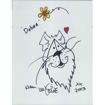 Dom DeLuise Actor Signed 8.5x11 Hand Drawn Sketch Cardstock JSA Authenticated