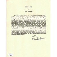 E.L. Doctorow Loon Lake Signed Souvenir Typescript Page JSA Authenticated