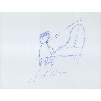 Fats Domino Pianist Singer Signed 8.5x11 Sketch Page JSA Authenticated