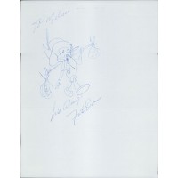 Fats Domino Pianist Singer Signed 8.5x11 Sketch Page JSA Authenticated