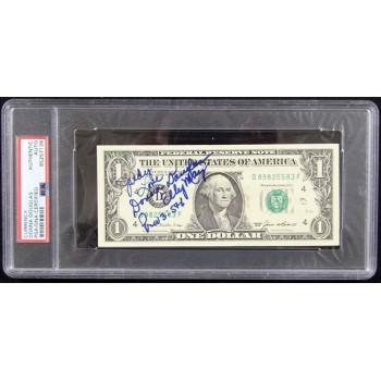 Donna Douglas Actress Signed One Dollar Bill Currency PSA Authenticated