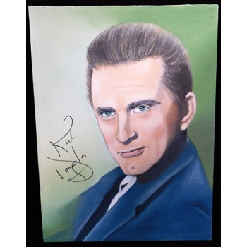 Kirk Douglas Signed 12x16 One Of A Kind Hand Painted Canvas JSA Authenticated