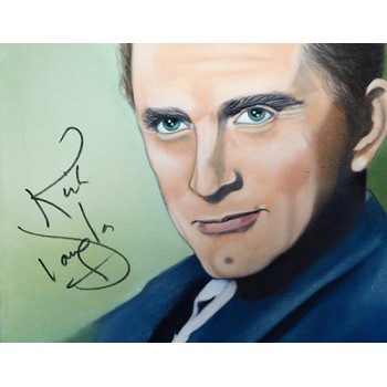 Kirk Douglas Signed 12x16 One Of A Kind Hand Painted Canvas JSA Authenticated