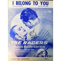 Kirk Douglas Signed I Belong To You Sheet Music JSA Authenticated