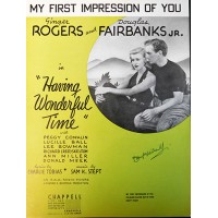 Douglas Fairbanks Jr. Signed My First Impression Of You Sheet Music JSA Authenticated