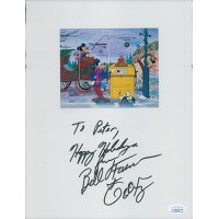 Bill Farmer Goofy Signed 8.5x11 Card Stock W/ 4x5 Stamp Label JSA Authenticated