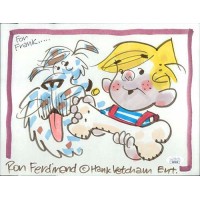 Ron Ferdinand Dennis the Menace Drawn Signed 8.5x11 Sketch JSA Authenticated