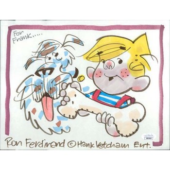 Ron Ferdinand Dennis the Menace Drawn Signed 8.5x11 Sketch JSA Authenticated