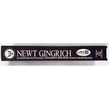 Newt Gingrich Signed VHS Tape Cover Nixon Library Exclusive JSA Authenticated