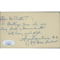 Angier Goodwin Massachusetts Congressmen Senator Signed 3x5 Postcard JSA Authen
