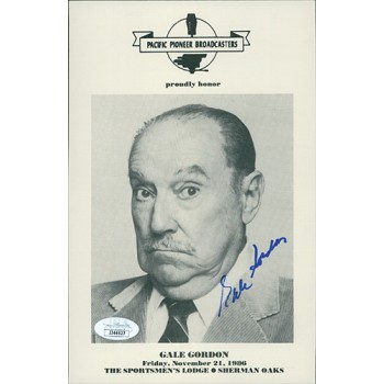 Gale Gordon Actor Signed 5.5x8.5 Broadcasters Promo Flyer JSA Authenticated