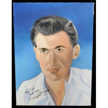 Stewart Granger Signed 12x16 One Of A Kind Hand Painted Canvas JSA Authenticated