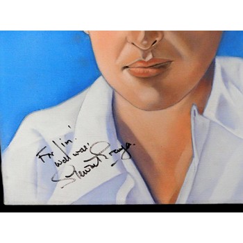 Stewart Granger Signed 12x16 One Of A Kind Hand Painted Canvas JSA Authenticated