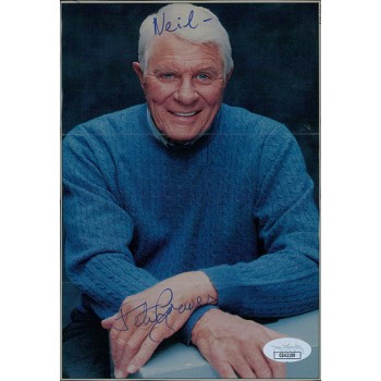 Peter Graves Actor Signed 5.25x8 Cut Page Photo JSA Authenticated Creases
