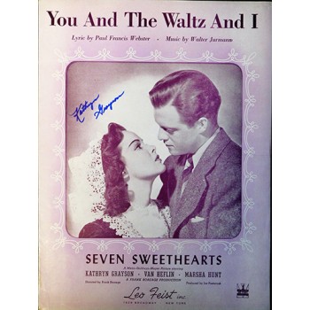 Kathryn Grayson Signed You And The Waltz And I Sheet Music JSA Authenticated