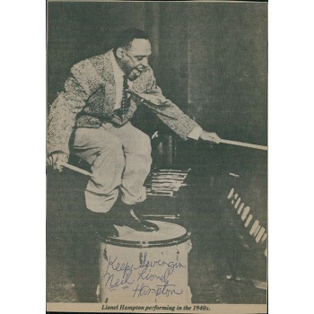 Lionel Hampton Big Band Musician Signed 5x6.5 Magazine Page Photo JSA Authentic