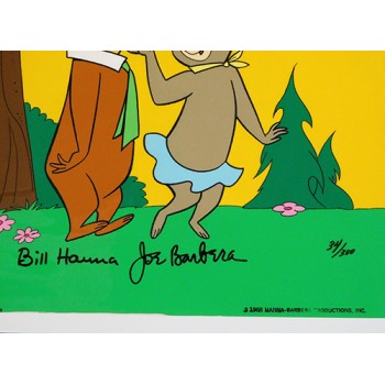 Bill Hanna and Joe Barbera Signed Yogi Bear Animation Cel JSA Authenticated