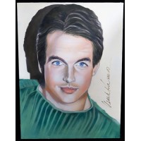 Mark Harmon Signed 12x16 One Of A Kind Hand Painted Canvas JSA Authenticated