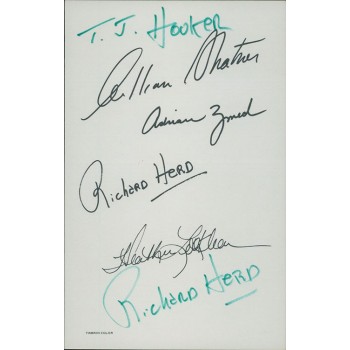 Richard Herd T.J. Hooker Actor Signed 3.5x5.5 Postcard Photo JSA Authenticated