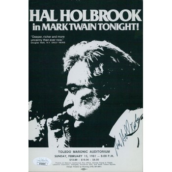 Hal Holbrook Mark Twain Signed 6x9 Promo Flyer JSA Authenticated