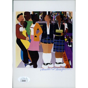 Varnette Honeywood Signed Rap Street 5x7 Print JSA Authenticated