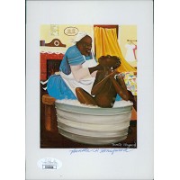 Varnette Honeywood Signed Tub 5x7 Print JSA Authenticated