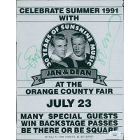 Jan & Dean Signed 8.5x11 1991 Concert Flyer Page JSA Authenticated