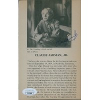 Claude Jarman Jr. The Yearling Actor Signed 4.25x6.5 Cut Page Photo JSA Authen