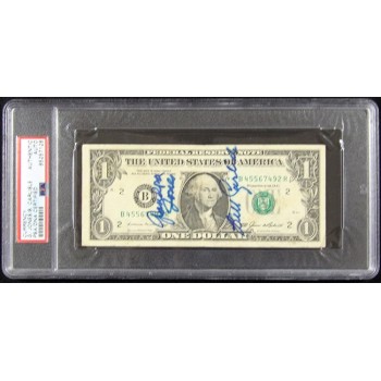 Grandpa Jones Bill Carlisle Signed One Dollar Bill Currency PSA Authenticated