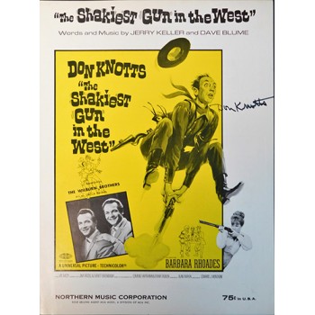 Don Knotts Signed The Shakiest Gun In The West Sheet Music JSA Authenticated