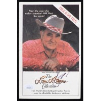 Louis L'Amour Novelist Writer Signed 5.5x8.5 Flyer JSA Authenticated