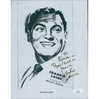 Frankie Laine Actor Singer Signed 8x10 Page Photo JSA Authenticated