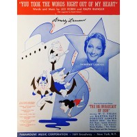 Dorothy Lamour Signed The Big Broadcast of 1938 Sheet Music JSA Authenticated
