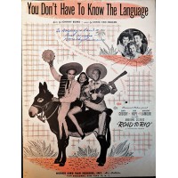 Dorothy Lamour Signed You Don't Have To Know The Language Sheet Music JSA Authenticated