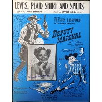 Frances Langford Signed Levi's Plaid Shirt & Spurs Sheet Music JSA Authenticated