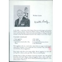 Walter Lantz Woody Woodpecker Signed 5.5x8 Recipe Page JSA Authenticated