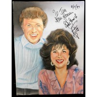 Steve Lawrence & Eydie Gorme Signed 12x16 Hand Painted Canvas JSA Authenticated