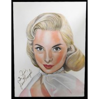 Janet Leigh Signed 12x16 One Of A Kind Hand Painted Canvas JSA Authenticated