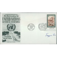 Trygve Lie Secretary-General UN Signed First Day Cover JSA Authenticated