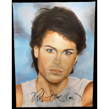 Rob Lowe Signed 12x16 One Of A Kind Hand Painted Canvas JSA Authenticated