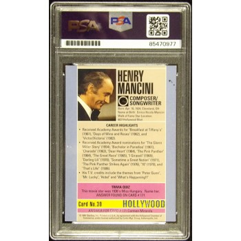 Henry Mancini Composer Conductor Signed 1991 Starline Card #30 PSA Authenticated