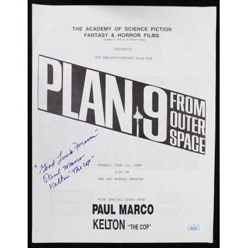 Paul Marco Plan 9 From Outer Space Signed 30th Anniversary Gala Program JSA Auth