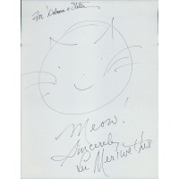 Lee Meriwether Actress Signed 8.5x11 Hand Drawn Sketch Cardstock JSA Authentic