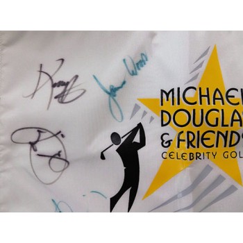 Michael Douglas & Friends Signed 2002 Celebrity Golf Flag JSA Authenticated by 8