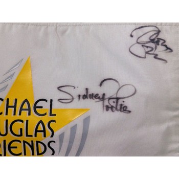Michael Douglas & Friends Signed 2002 Celebrity Golf Flag JSA Authenticated by 8