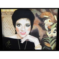 Liza Minnelli Signed 18x24 One Of A Kind Hand Painted Canvas JSA Authenticated