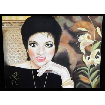 Liza Minnelli Signed 18x24 One Of A Kind Hand Painted Canvas JSA Authenticated
