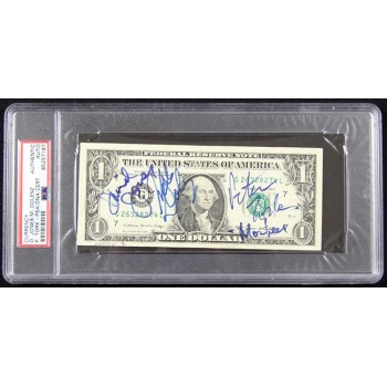 The Monkees Signed One Dollar Bill Currency PSA Authenticated Davy Peter Micky